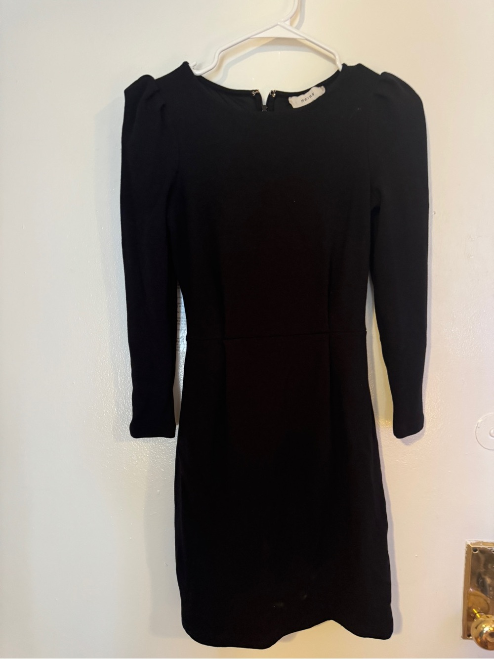 Reiss Black Long-Sleeve Sheath Dress